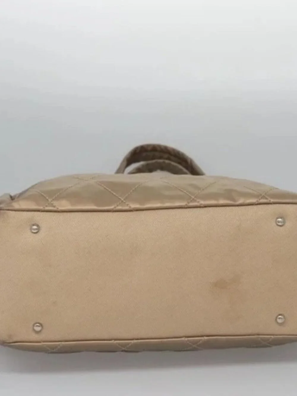 CHANEL Paris Biarritz MM Tote Bag Coated Canvas Gold Tone Silver CC Auth ac3593